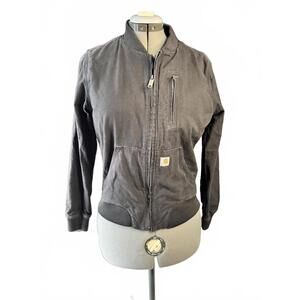 Carhartt Black Bomber Jacket with Ribbed Cuffs and Hem